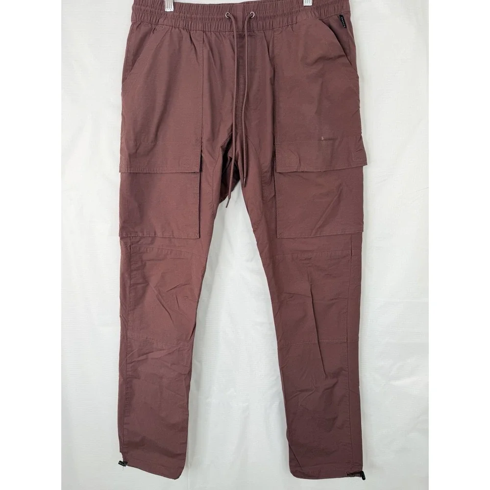 PACSUN Men's Slim Nylon Blend Cargo Pants Rust Large inseam 31 waist 34